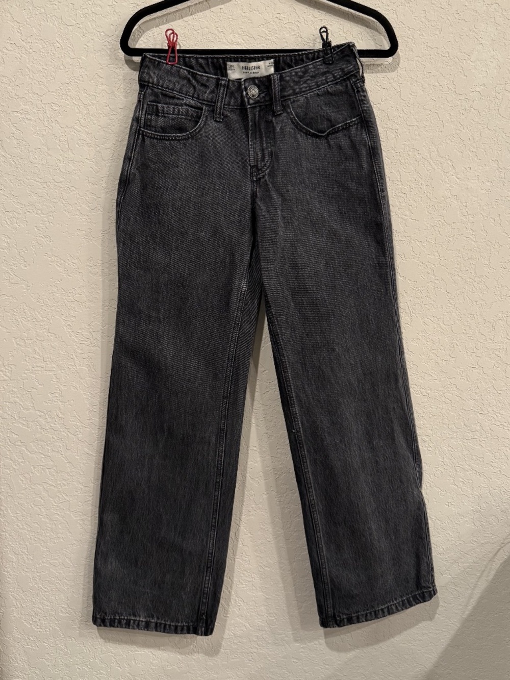 Hollister Low-Rise Baggy Faded Black Jeans W23 Regular